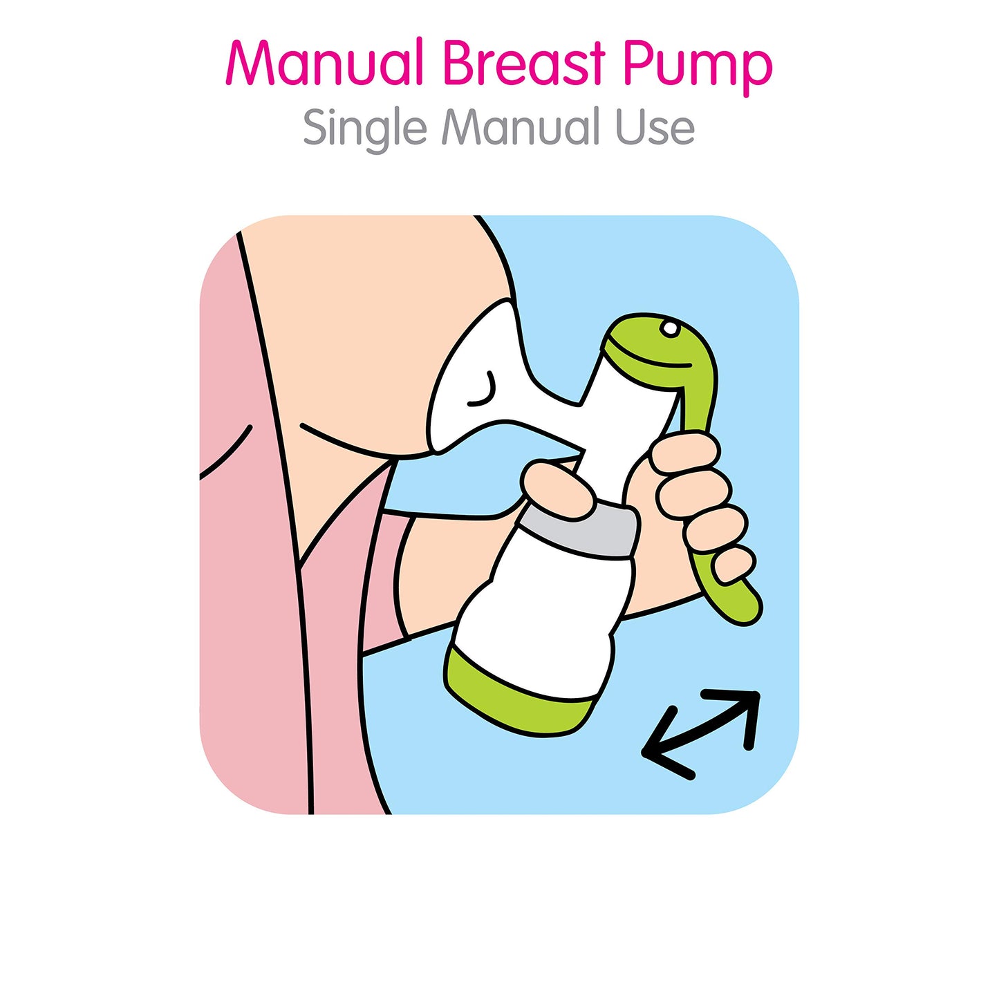 Mam Manual Breast Pump Portable Breast Pump With Easy Start Anti-Colic Baby Bottle Includes 2 Bottle Nipples 1-Count Green One S