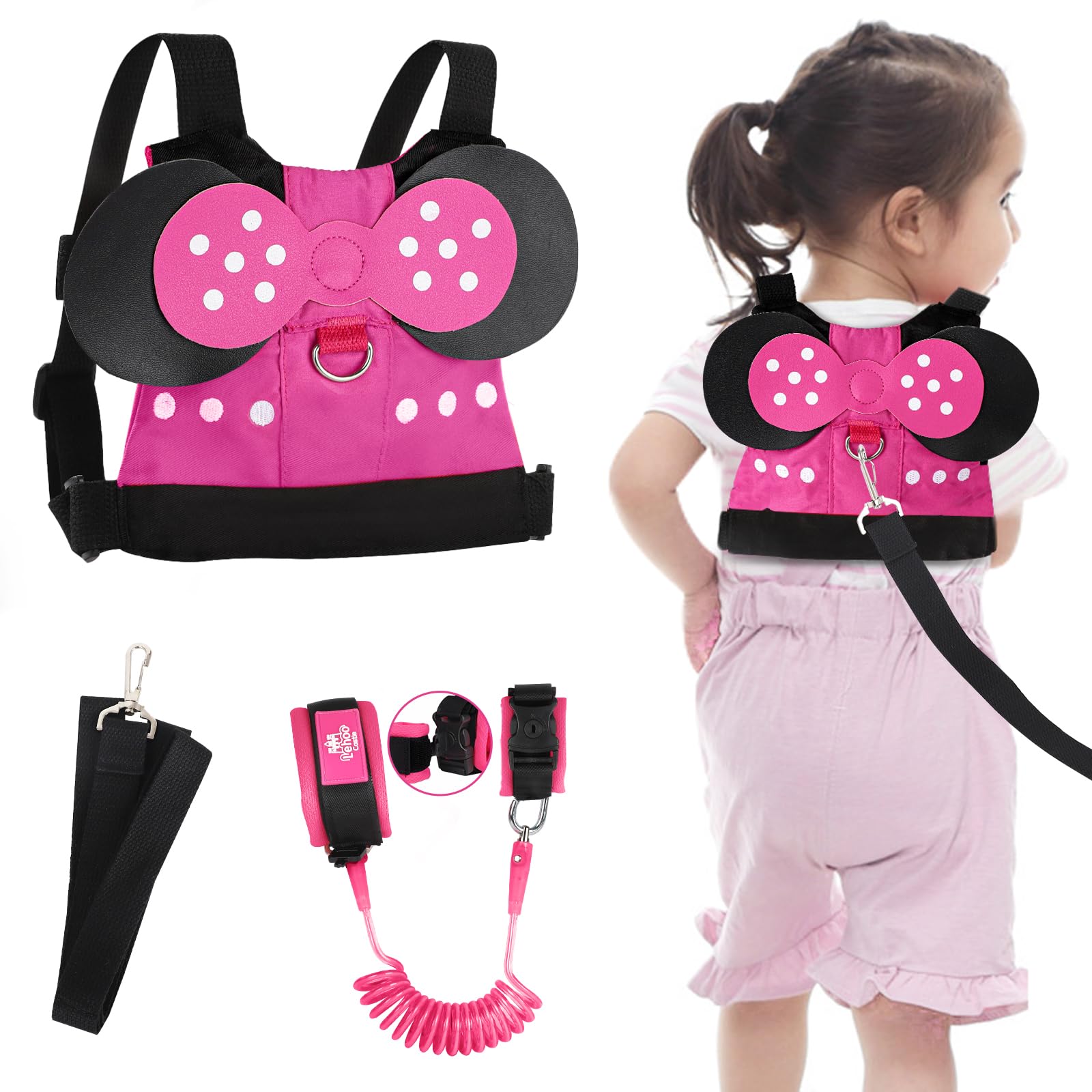 Lehoo Castle Toddlers Leash For Walking + Key Lock Design Anti Lost Wrist Link, 3 In 1 Baby Leash Kids Wrist Link For Toddlers,