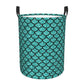 Pevtufa Aquamarine Glitter Foldable Laundry Basket Organizer,Fabric Clothes Toy Storage Basket Nursery Hamper Storage Bin For Ho