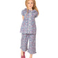 Cherry Crumble Multicolor Floral Printed 100% Cotton Half Sleeves Scalped Collar Night Wear Regular Fit Lace Summer Nightsuit fo
