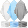 15 Pcs Baby Bath Towel and Washcloths Set Includes 3 Pcs Baby Bath Towel and 12 Pcs Baby Washcloths Fleece Soft Hooded Towels Ab
