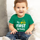 First Birthday Boy Outfit My 1St Tractor Shirt Construction One Year Old Gifts (Green, 12 Months)
