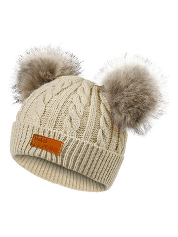Century Star Baby Girl Hats Winter Cute Baby Beanies For Girls Boys Knit Baby Hats Warm Infant Toddler Hat Pom Pom Caps 4Pcs Bla