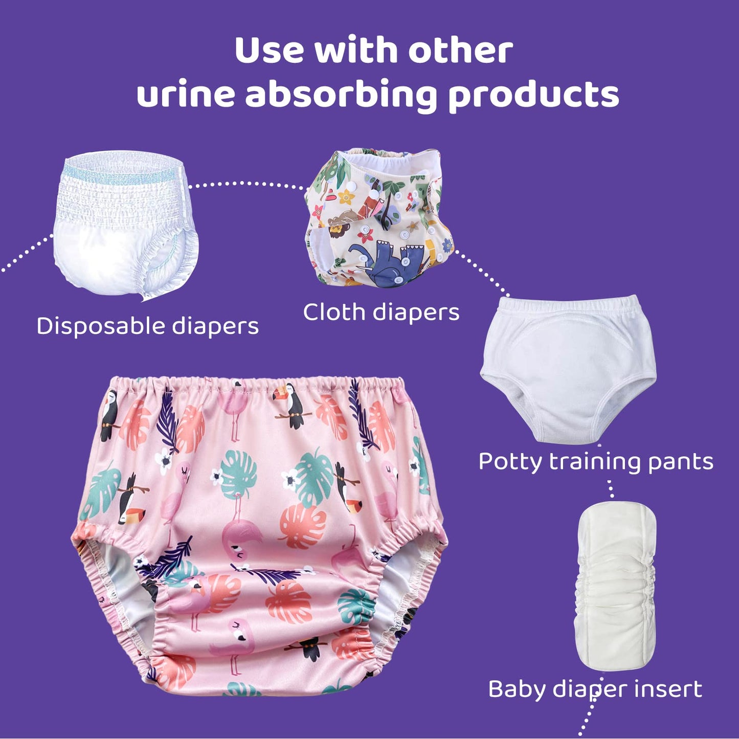 Bisenkid 6 Packs Waterproof Rubber Training Pants For Toddlers Potty Training Pants And Good Elastic Toddler Plastic Underwear C