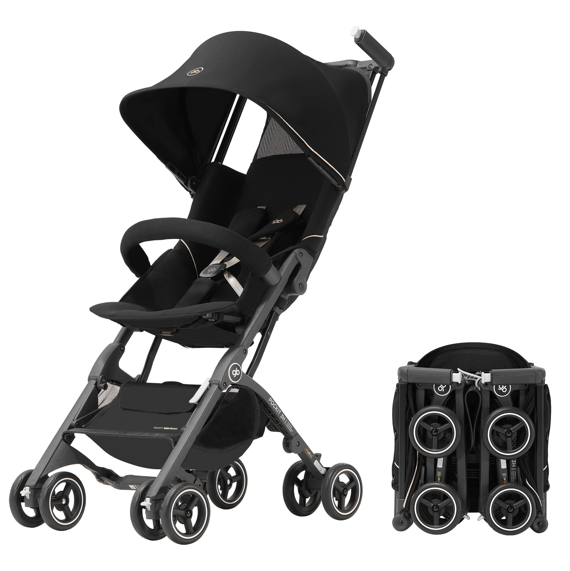gb Pockit+ All-Terrain, Ultra Compact Lightweight Baby pockit Travel Stroller for Babies & Toddlers, Carry-On Flight Luggage Com