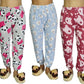 MUKHAKSH (Pack of 3 Girls Winter Woolen soft & Warm Printed Pyjamas Pant Bottom Wear Lower Lounge Pant for Night Wear, Print & c