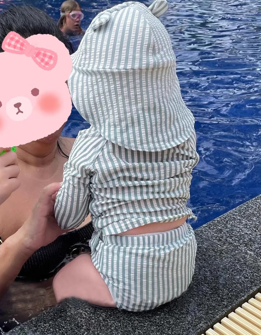 Ldioif Baby Boys Swim Diapers Neutral Washable Reusable Swimming Diapers Bpa Free Swimmers Striped Swimsuit Swim Pants 12-18M