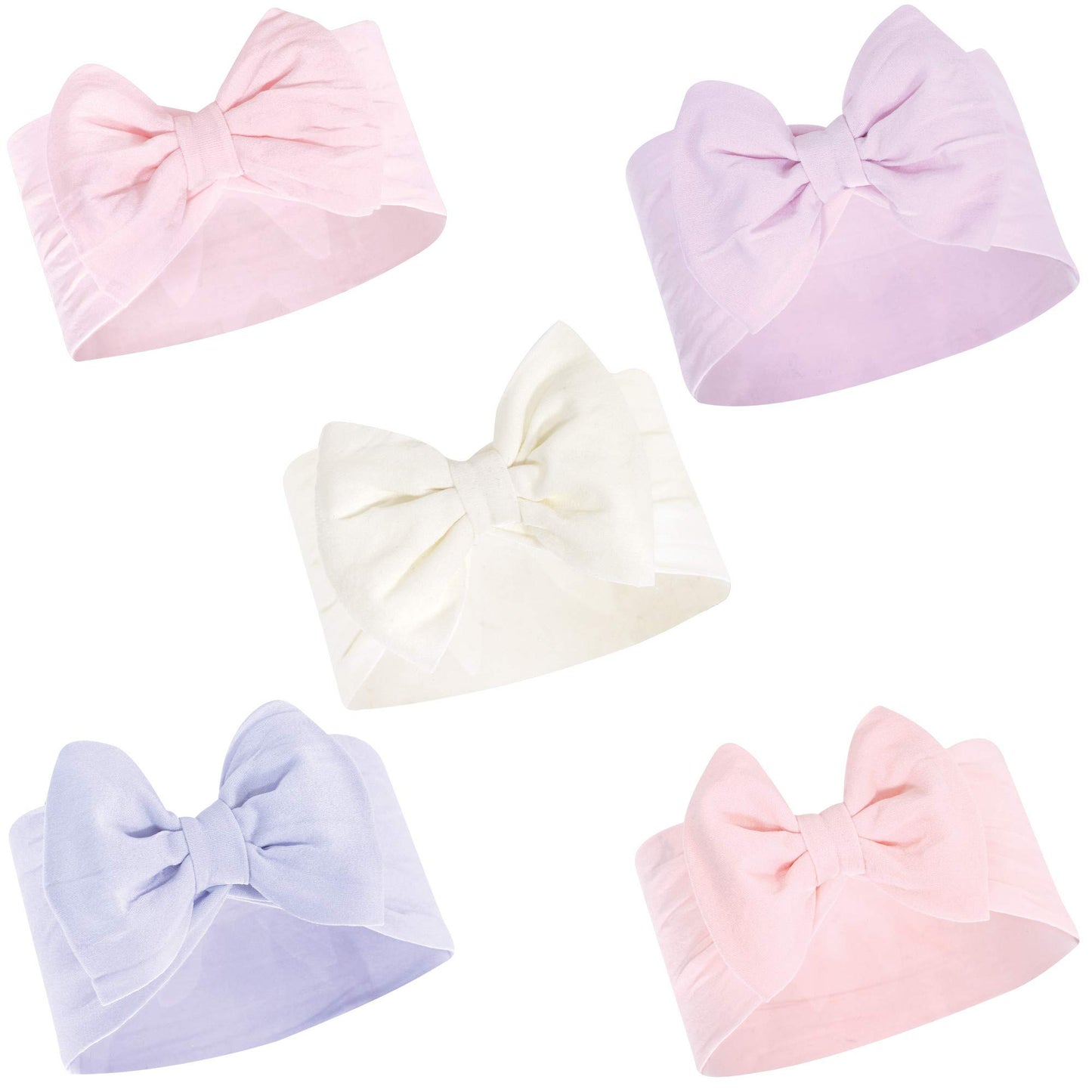 Hudson Baby Unisex Cotton And Synthetic Headbands, Lilac Cream, 0-24 Months