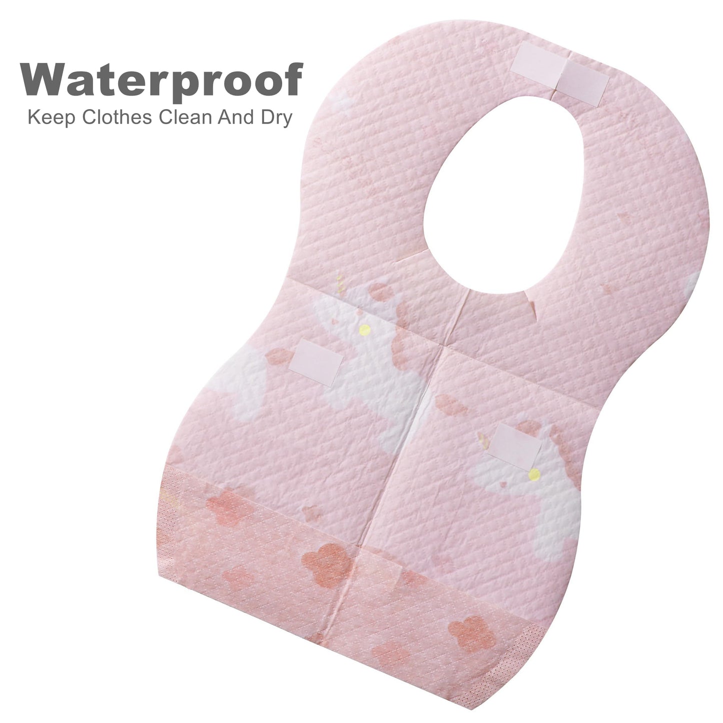 Sunveno Disposable Bibs, Baby Disposable Bib Leak-Proof Liner & Reusable Fastener, 20 Pieces