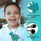 Chew Necklaces for Sensory Kids and Adults, 2 Pack Dinosaur Silicone Chewy Toys for Boys with Autism, ADHD, SPD, Reduce Chewing