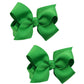Koolgil Baby Girl's 2Pcs Cute 3 Inch Pure Color Bow-knot Hair Clip for Photography Travel Daily Life (Christmas Green)