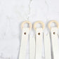 California Tot Faux Leather Bow Clip Organizers (Off-White Set Of 3)