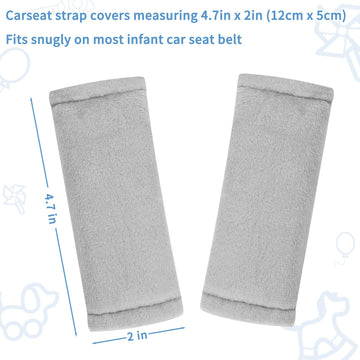 Swesen Baby Car Seat Belt Covers For Boys And Girls, Carseat Shoulder Padding, Soft Car Seat Neck Cover, Mink Car Seat Straps Sh