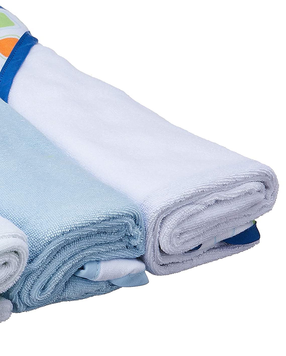 Luvable Friends Unisex Baby Cotton Terry Hooded Towels, Blue, One Size