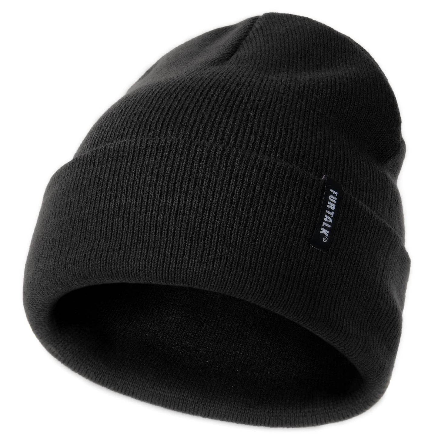 Furtalk Toddler Beanie Baby Boys Girls Beanies Kids Knit Winter Hats For 0-8 Years Black