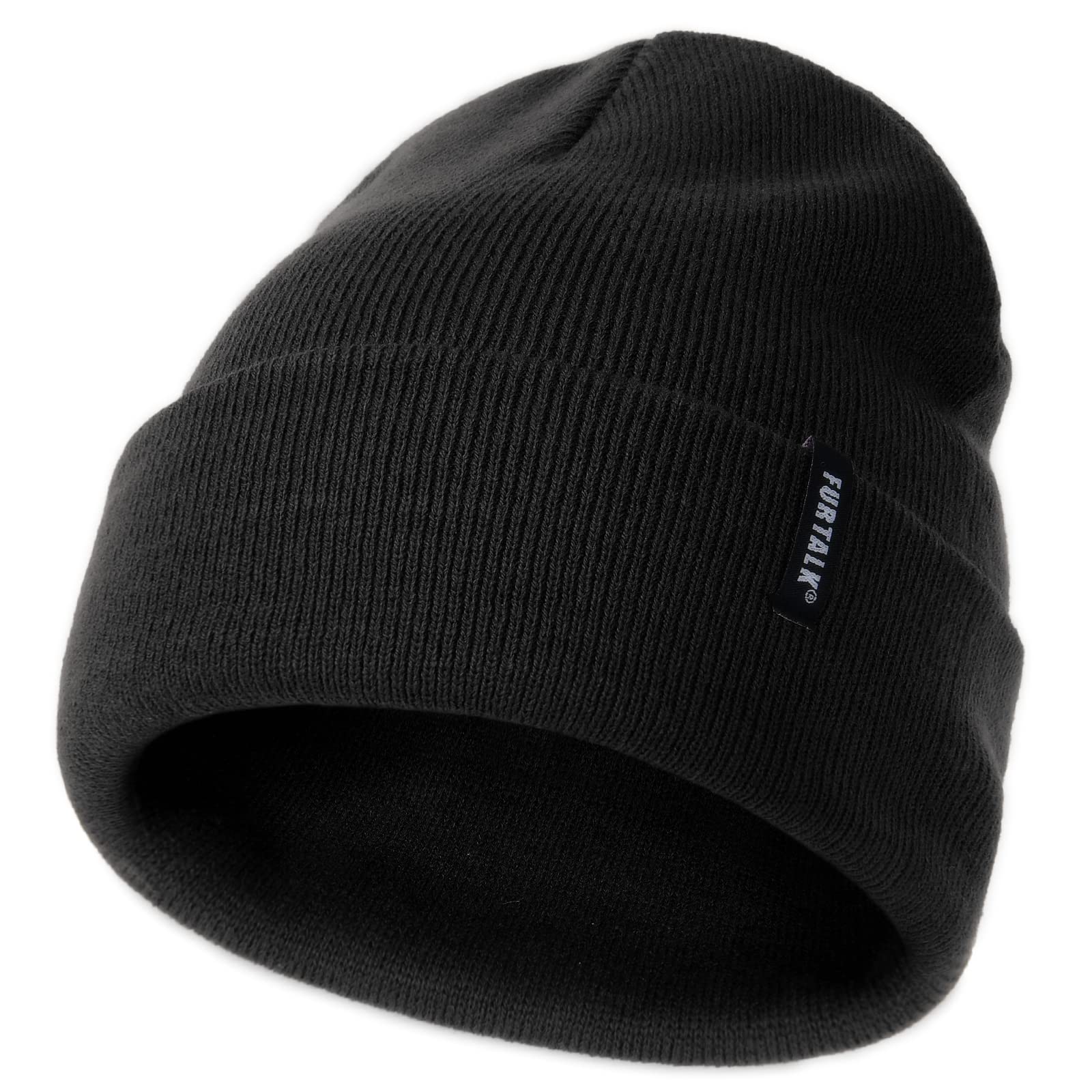 Furtalk Toddler Beanie Baby Boys Girls Beanies Kids Knit Winter Hats For 0-8 Years Black