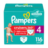 Pampers Diapers - Cruisers 360 - Size 4, 116 Count, Babyproof Up To 100% Leakproof Pull-On Diaper