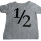 Custom Kingdom Baby Boys' 1/2 One-Half 6 Months Old Birthday T-Shirt Gray (6 Months)