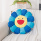 HOKIPO Smiley Sunflower Cushion for Sofa & Bed, 45 cm, Blue