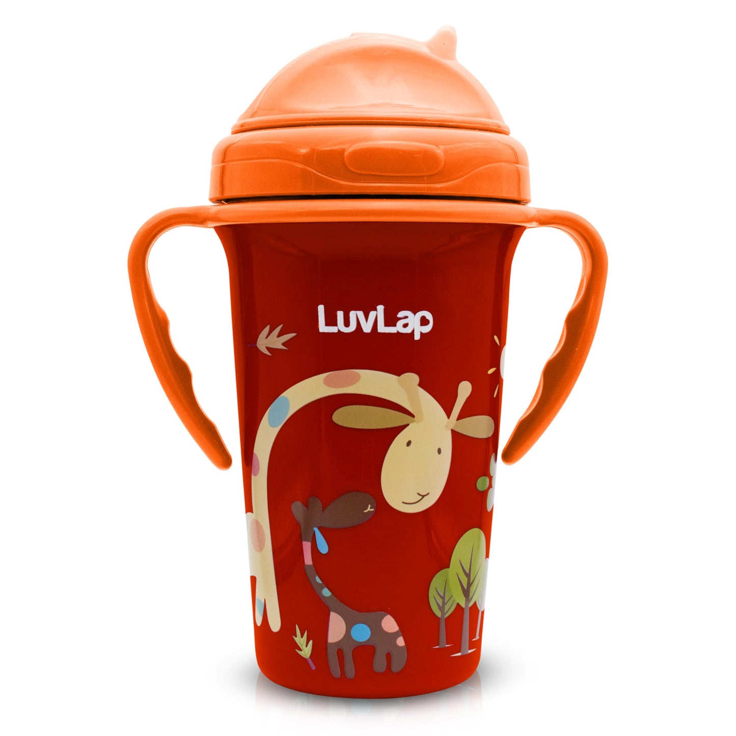 Luvlap Tiny Giffy Sipper For Infant/Toddler & Kids 300Ml, AntiSpill Sippy Cup With Soft Silicone Straw Bpa Free, 1 Year+(Orange