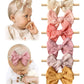 Cherssy Baby Girl Muslin Headbands, 3.5' Cotton Hair Bows Nylon Hairbands For Newborns, Infants, Toddlers - 6Pcs