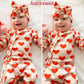 Aalizzwell Newborn Baby Girls Valentines Day Romper Infant Winter Clothes Coming Home Outfit Nb Heart Clothing Red