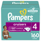 Pampers Cruisers Diapers - Size 4, One Month Supply (160 Count), Disposable Active Baby Diapers with Custom Stretch