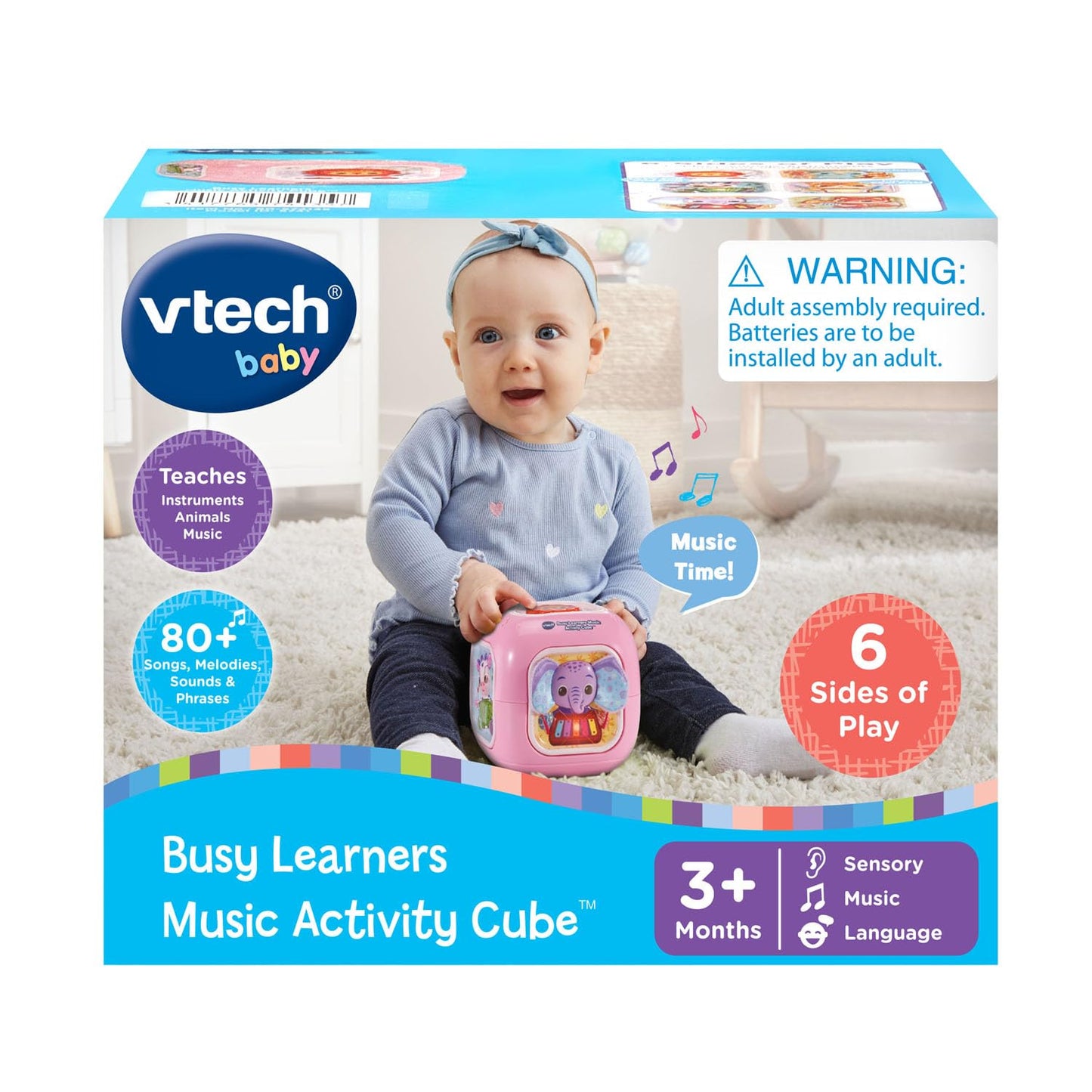 VTech Baby Busy Learners Music Activity Cube, Pink