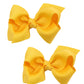 Koolgil Baby Girl's 2Pcs Cute 3 Inch Pure Color Bow-knot Hair Clip for Photography Travel Daily Life (Yellow)
