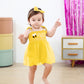 Titkkop Baby Girl 1St Birthday Clothes One Year Old Tulle Romper Sleeveless Bodysuit Cake Smash Outfits(Yellow,9-12M)