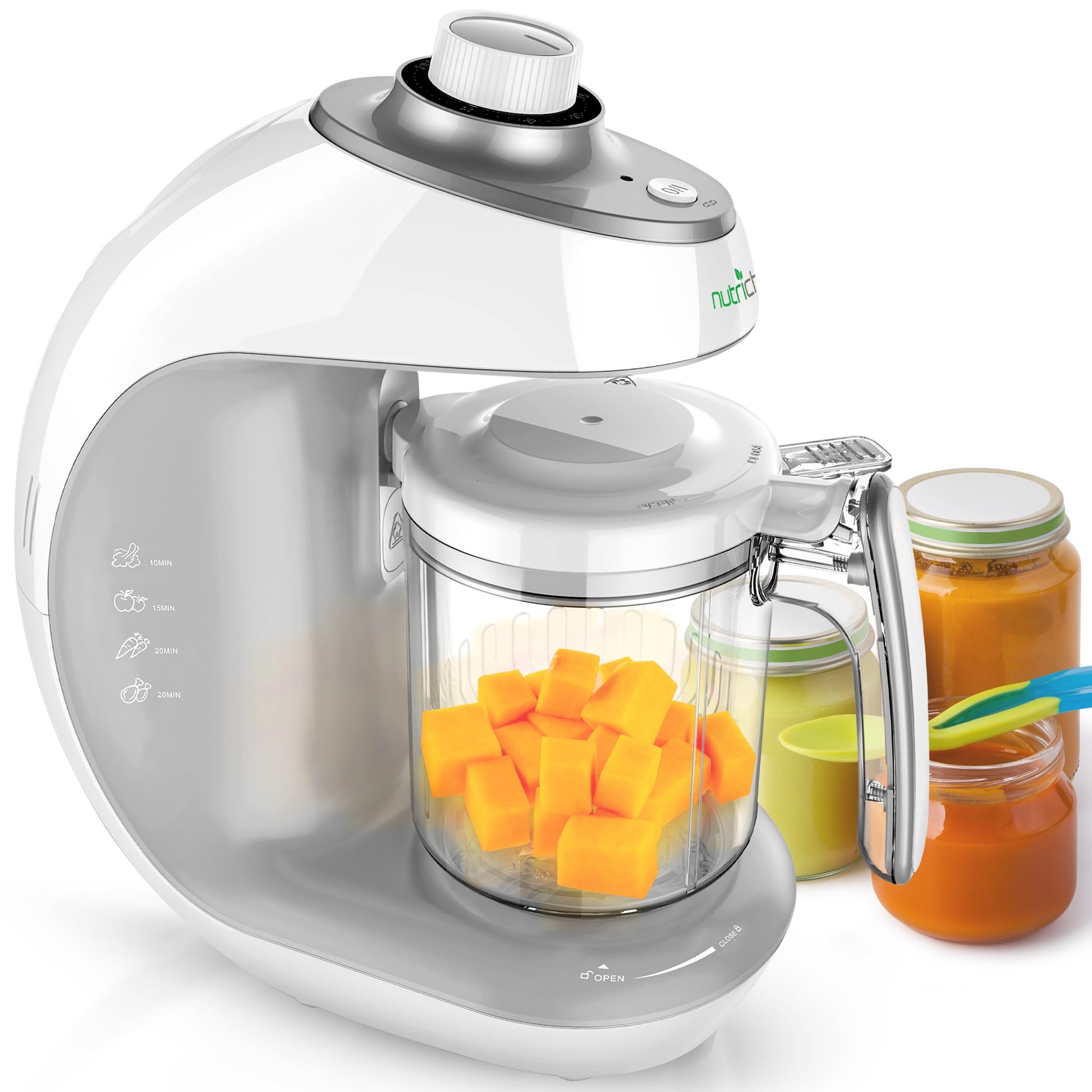 NutriChef Baby Food Maker | 2-in-1 Steam Cooker & Puree Blender | Adjustable Steam Timer | Blend Organic Food for Babies, Infant