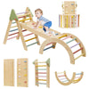 Foldable Pikler Triangle Climbing Set Wooden 7 in 1 Montessori Climber Toys for Toddlers 1-3 Baby Jungle Gym Indoor Slide Playgr
