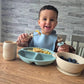 Pandaear Silicone Baby Feeding Set| 2 Divided Suction Plate + 2 Suction Bowl + 2 Tiny Cup With 2 Spoons| Baby Led Weaning Suppli