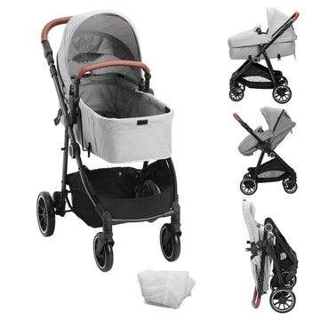 Vevor Standard Baby Stroller, Infant Toddler Stroller With Bassinet, 3Rd-Gear Adjustable Backrest & Foldable & Reversible Seat,