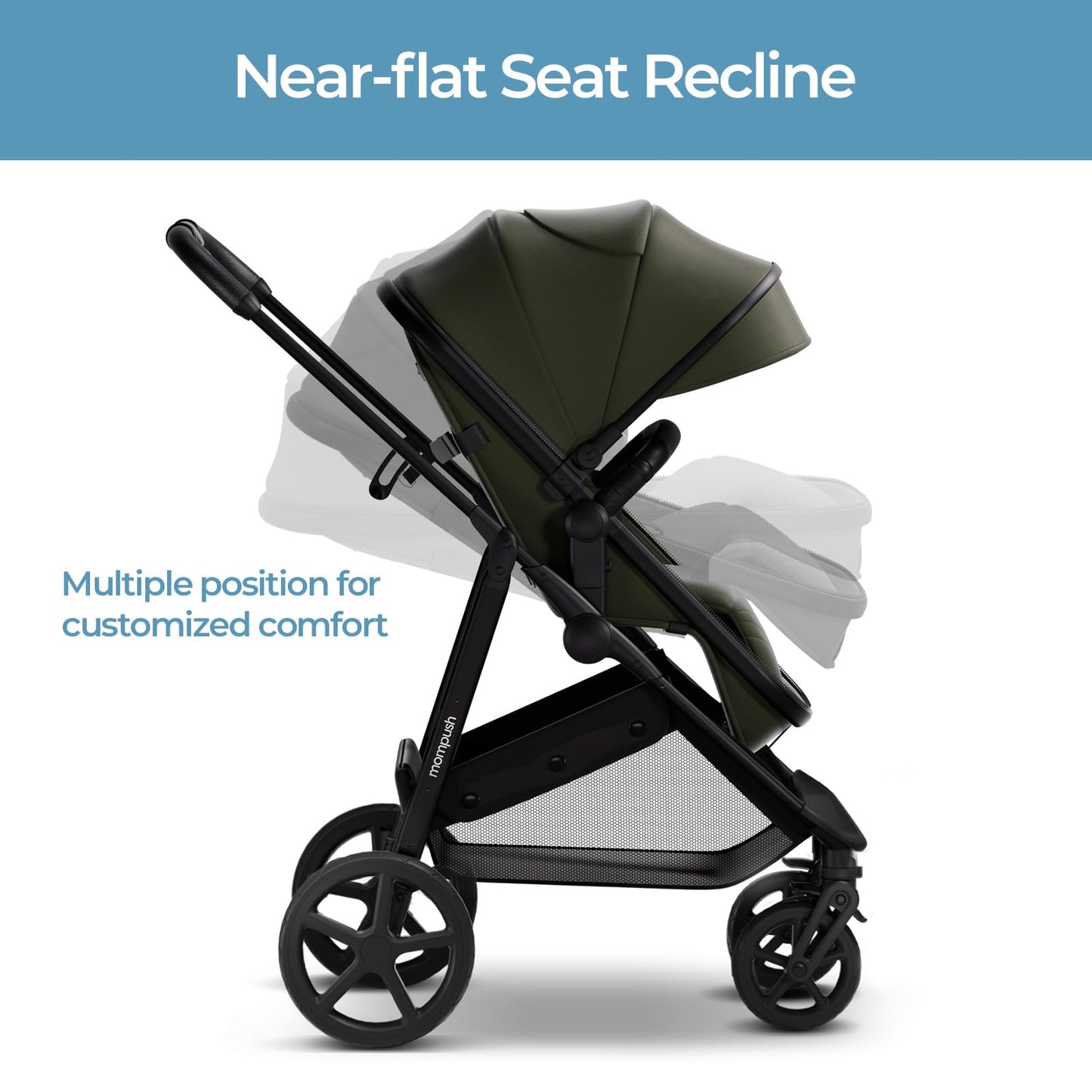 Mompush Wiz 2-In-1 Convertible Baby Stroller With Bassinet Mode - Foldable Infant Stroller To Explore More As A Family - Toddler