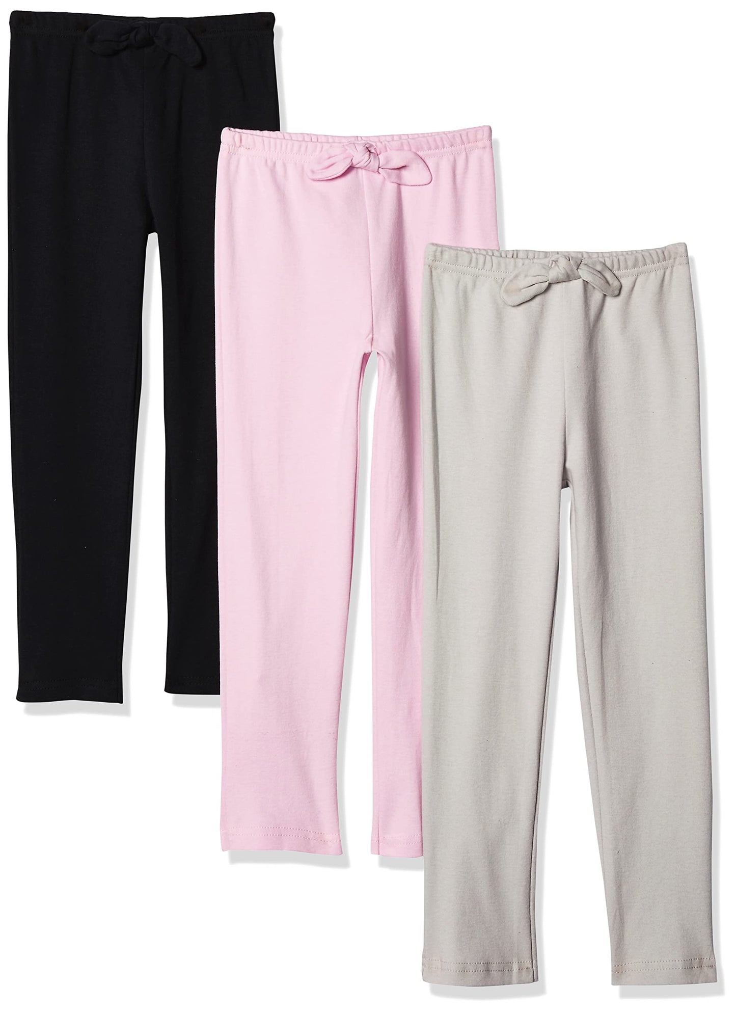 Hudson Baby Unisex Baby Cotton Pants and Leggings Light Pink Black, 4 Toddler