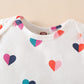 Fullfamous Baby Girl Clothes Gifts Outfits,Spring Summer Short Sleeve Romper And Pant Set Raspberry Heart Newborn