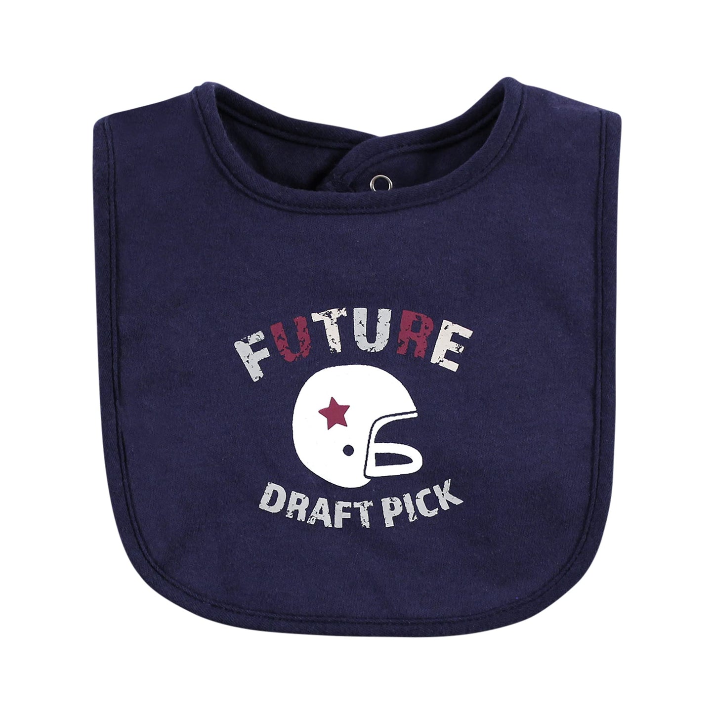 Hudson Baby Unisex Baby Cotton Bibs, Brown Football, One Size