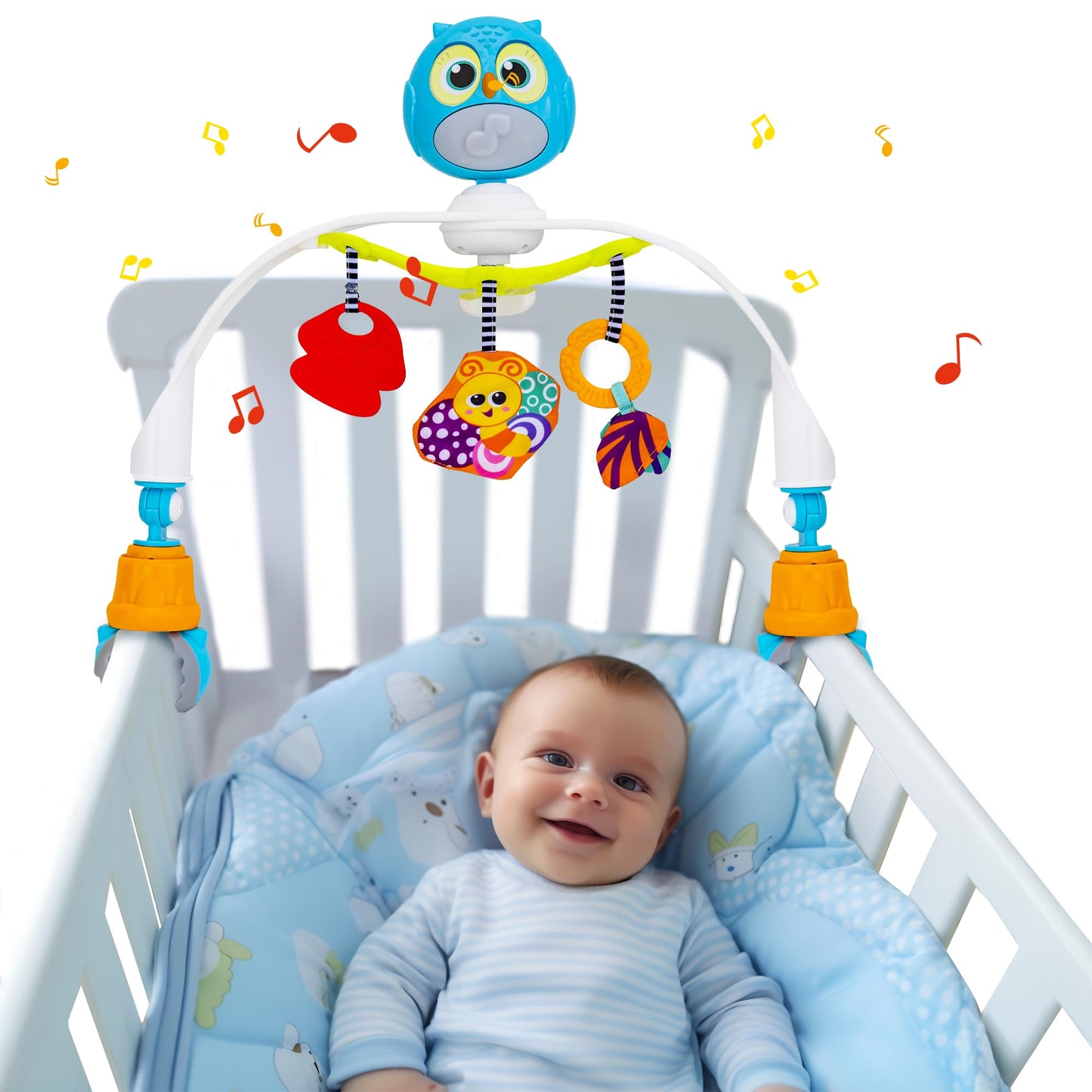 Baby Stroller Arch Toy with Relaxing Music & Lights - Adjustable Activity Arch & Play Accessories - Baby Bouncer Toy Bar, Carsea