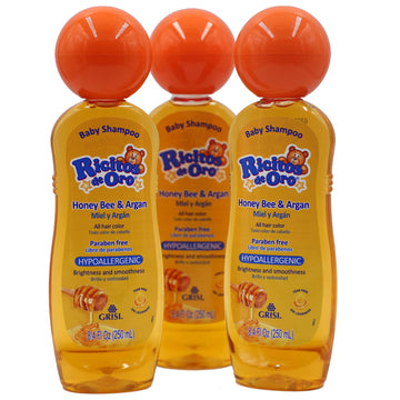 Ricitos De Oro Honey Bee Shampoo Baby Cleansing Shampoo Rattle Cap Parabenfree Product For Babys Delicate Hair Hypoallergenic 3-