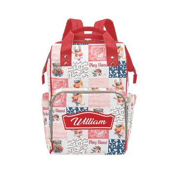 Noverbibi Custom Sports Baby Diaper Bag with Name - Personalized Nursing Travel Tote Backpack for Mom or Dad, Custom Name Baby D