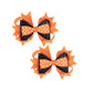 Glitter Bows Orange Black Hair Clip For Girls, Baby Girl Toddler Clips, Hair Accessories.(FJ126) (Orange)