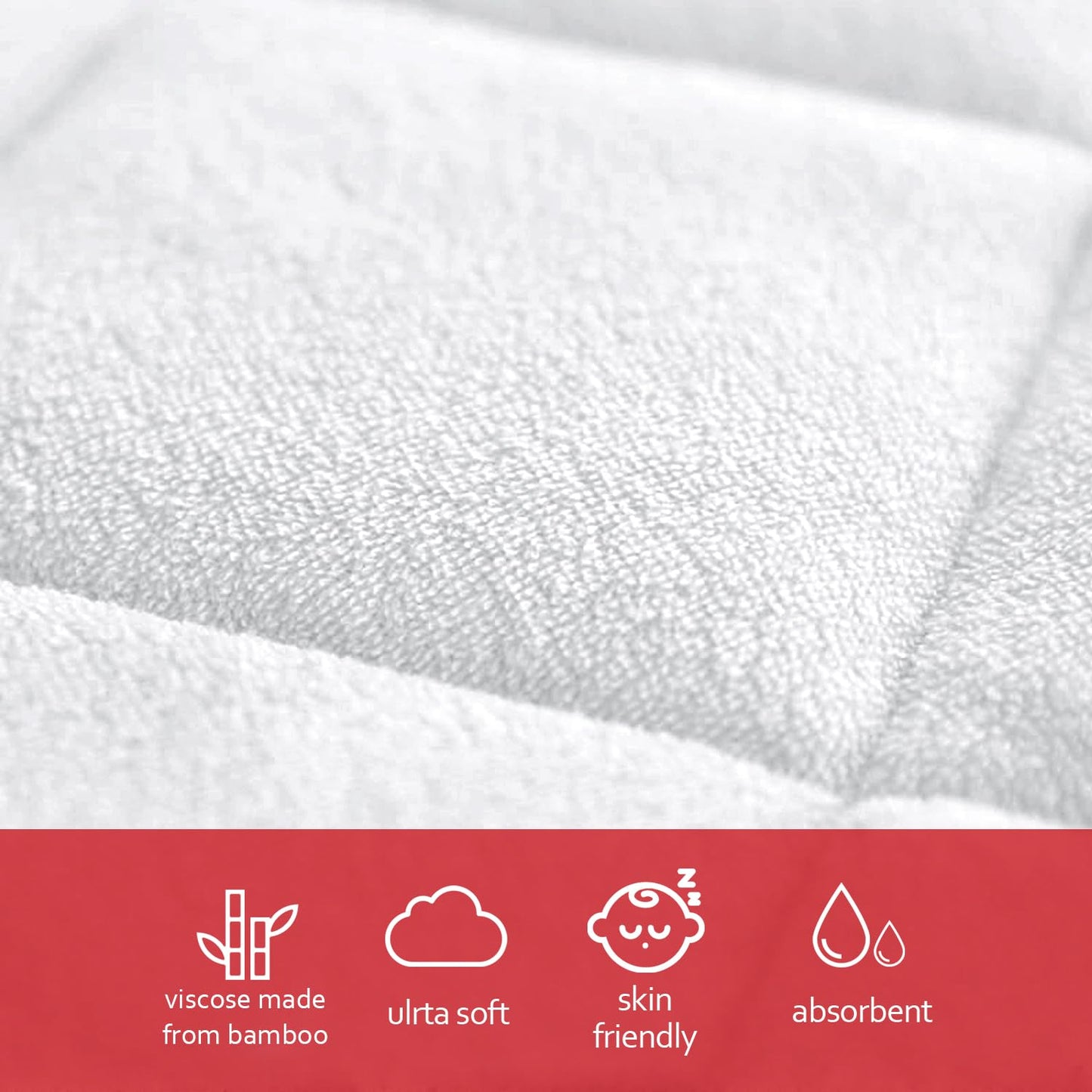 Diaper Changing Pad Liner Non-Slip, Waterproof Terry Mat, Quilted Absorbent Bassinet Liners Washable, 3 Pack 13'X 26' Reusable
