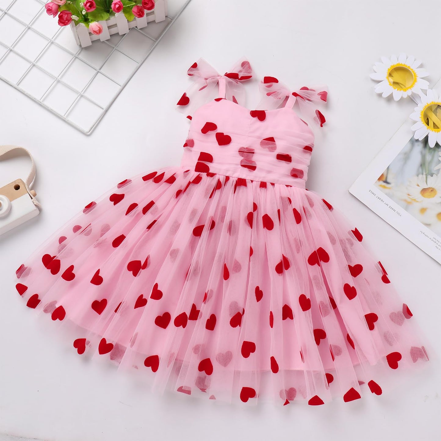 Girl Valentine'S Day Outfit: Toddler Baby Girls Tutu Dress Flower Sleeveless Backless Pageant Princess Birthday Party Dresses Se