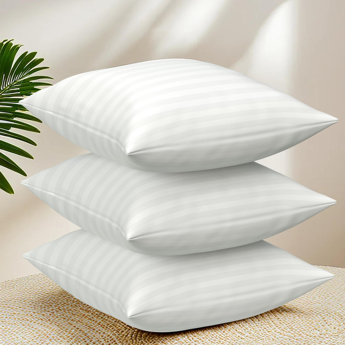 Kuber Industries Pack of 3 Soft Microfiber Sofa Cushions 16 inch x 16 inch | Decorative Sofa Pillows for Car & Couch | Perfectly