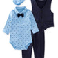 Bilo Store Infant Toddler Baby Boys Gentlemen 4-Piece Tuxedo Suit Formal Wear Outfit Black Blue