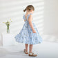 Younger Tree Toddler Girls Outfits Floral Flutter Sleeve Princess Dress Summer Clothes Line Skirts For Girls(2-3T,Blue Floral)