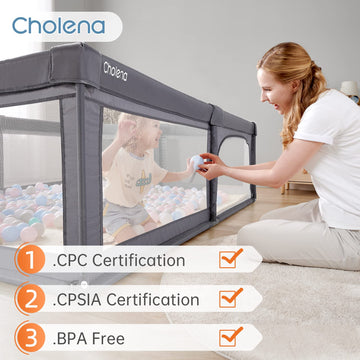 Baby Playpen,Extra Large Playpen for Babies and Toddlers, Sturdy Play Pen Play Yard with Safety Gate,79   x59   Baby Play Pen(De