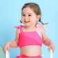 Younger Tree Toddler Girls Two Pieces Swimsuit Color Block Stripe Swimwear Summer Beach Bathing Suit (Pink 6-7T)