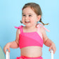 Younger Tree Toddler Girls Two Pieces Swimsuit Color Block Stripe Swimwear Summer Beach Bathing Suit (Pink 2-3T)